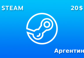 Подарочная карта Steam на 20 долларов для региона Аргентина