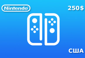 Подарочная карта Nintendo на 250 долларов для региона США